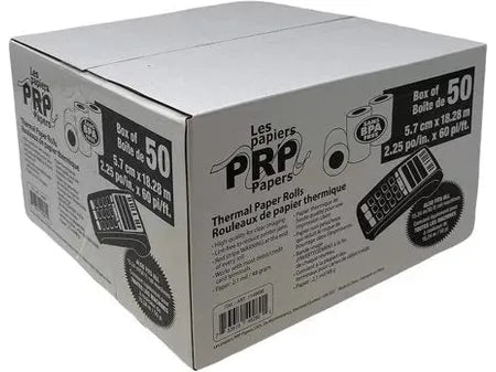 PRP Thermal Paper Rolls - 2.25 in. x 60 ft - Box of 50