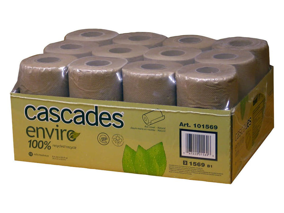 Paper Towels - Cascades Enviro - Rolls - Brown - Pack of 12