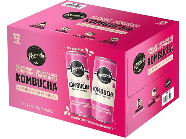 Remedy Organics - Raspberry Lemonade Kombucha - 12 x 355ml