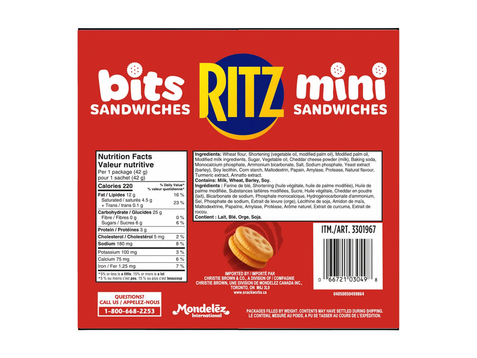 Ritz Mini Bits Cheese Flavoured Sandwiches 34 x 42g