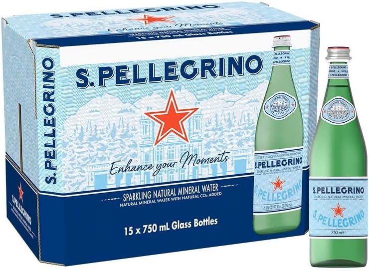 San Pellegrino Carbonated Mineral Water 15 × 750 mL (glass)