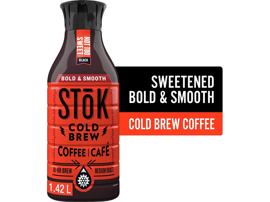 Stok Cold Brew Coffee - Black - Lightly Sweetened - 1.42 L