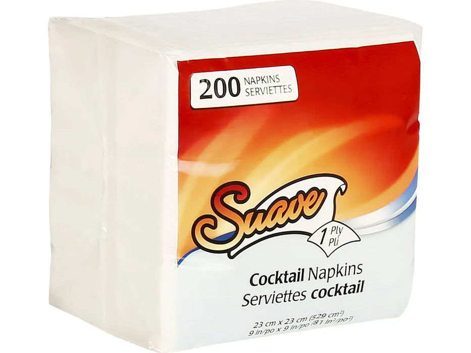 Cocktail Napkins - 1-ply - 20 Packs of 200