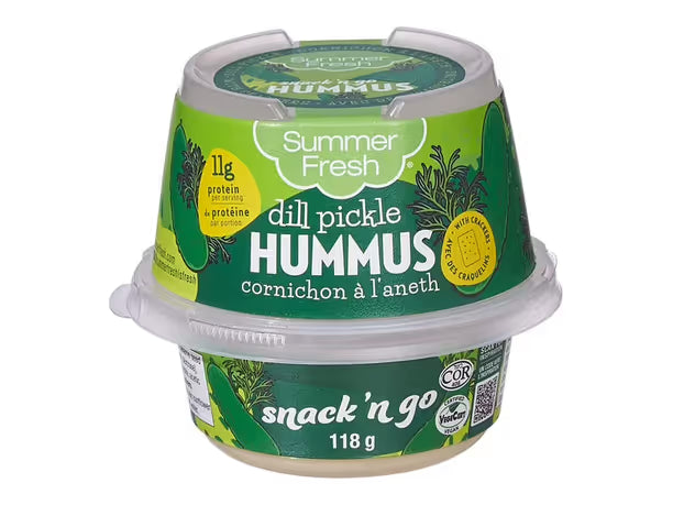 Summer Fresh - Snack ’N Go Dill Pickle Hummus With Crackers - 118g _ Miller & Bean