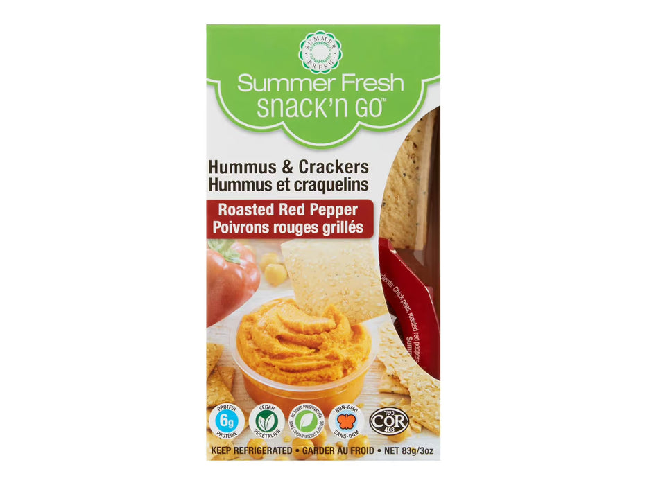 Summer Fresh - Snack ’N Go Roasted Red Pepper Hummus & Crackers - 83g _ Miller & Bean