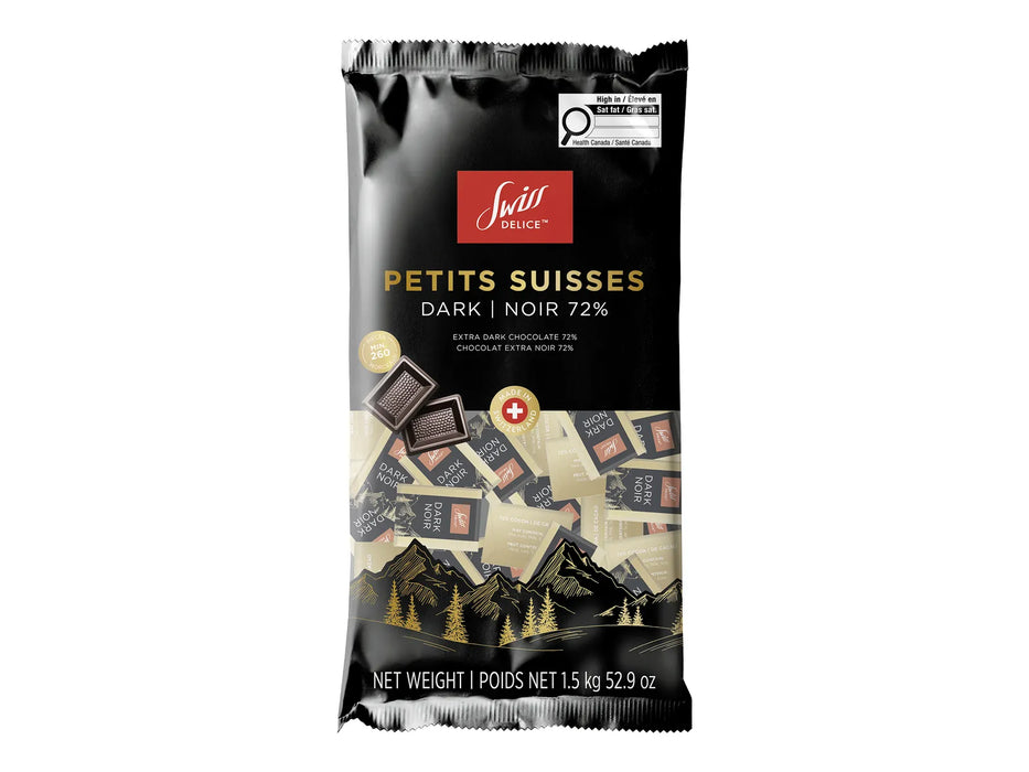 Swiss Delice Petits Suisses 72% Dark Chocolate 1.5 kg