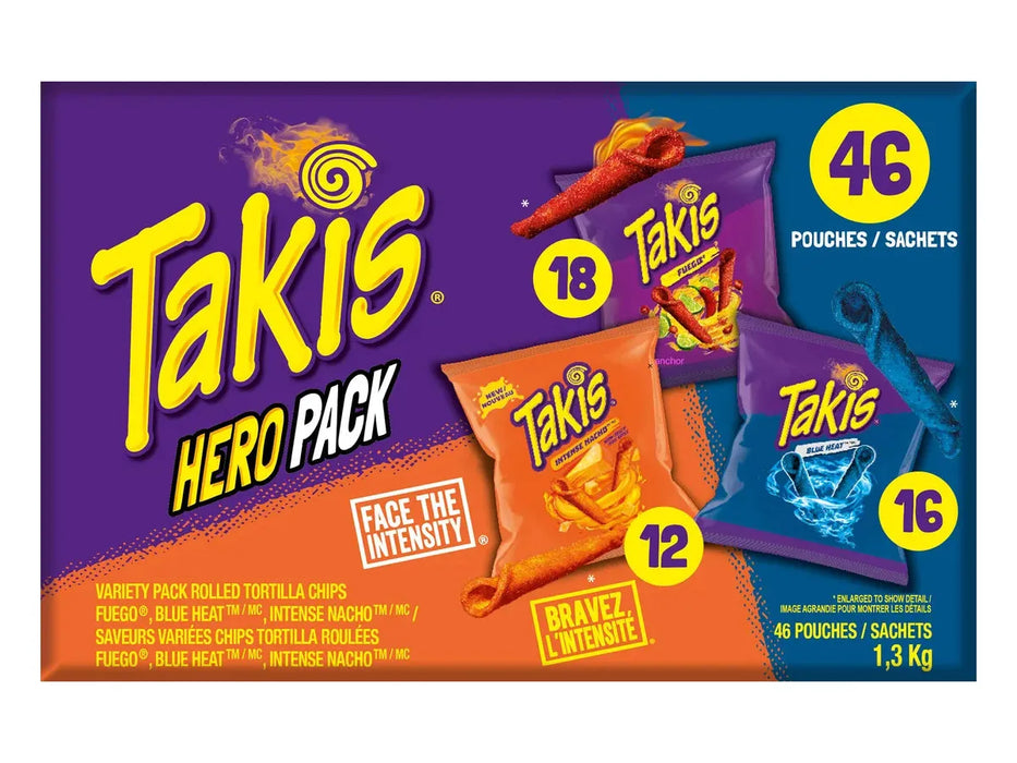 Takis Rolled Tortilla Chips Variety Pack 46 × 28g Bags — Miller