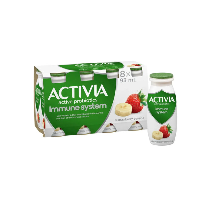 Activia Probiotic Yogurt Drink - Strawberry - Banana - 8 x 93ml - Miller & Bean Coffee Company