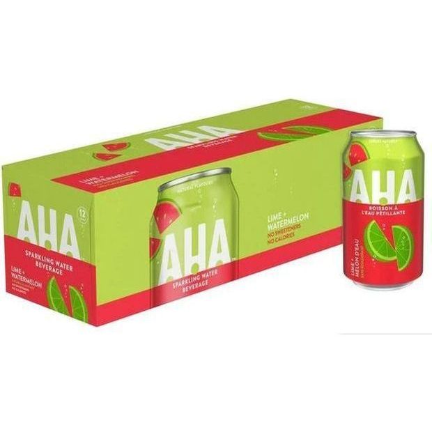 AHA - Lime + Watermelon Sparkling Water - 12 x 355ml - Miller & Bean Coffee Company