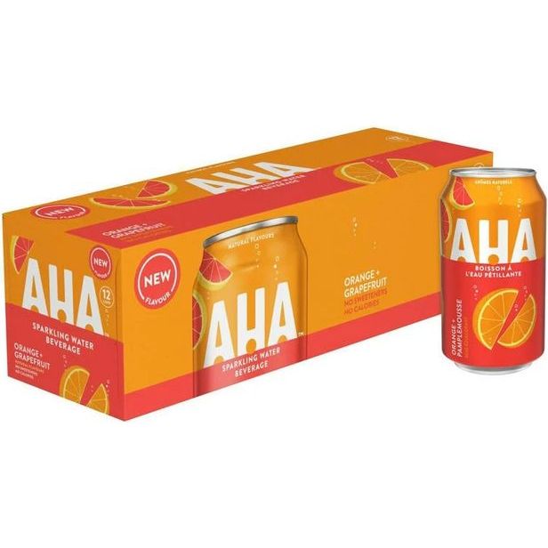 AHA - Orange + Grapefruit Sparkling Water - 12 x 355ml - Miller & Bean Coffee Company