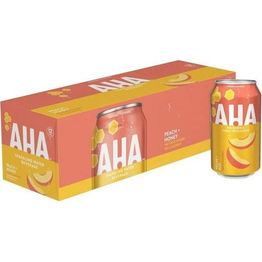 AHA - Peach + Honey Sparkling Water - 12 x 355ml - Miller & Bean Coffee Company