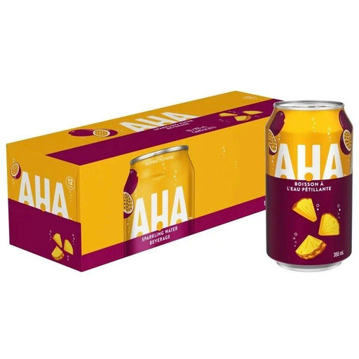 AHA - Pineapple + Passionfruit Sparkling Water - 12 x 355ml - Miller & Bean Coffee Company