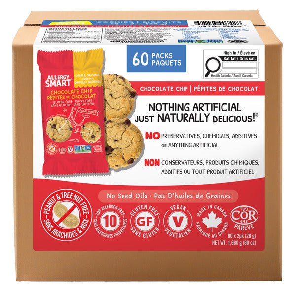 Allergy Smart Chocolate Chip Cookies - 60 × 28g - Miller & Bean Coffee Company