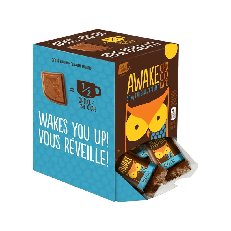 Awake Caffeinated Milk Chocolate Single Bites 50 × 15 g - Miller & Bean Coffee Company