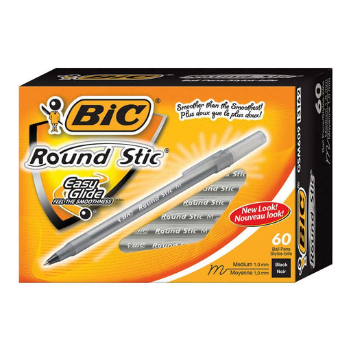 BIC Round Stic Black Ballpoint Pens - Pack of 60 - Miller & Bean Coffee Company