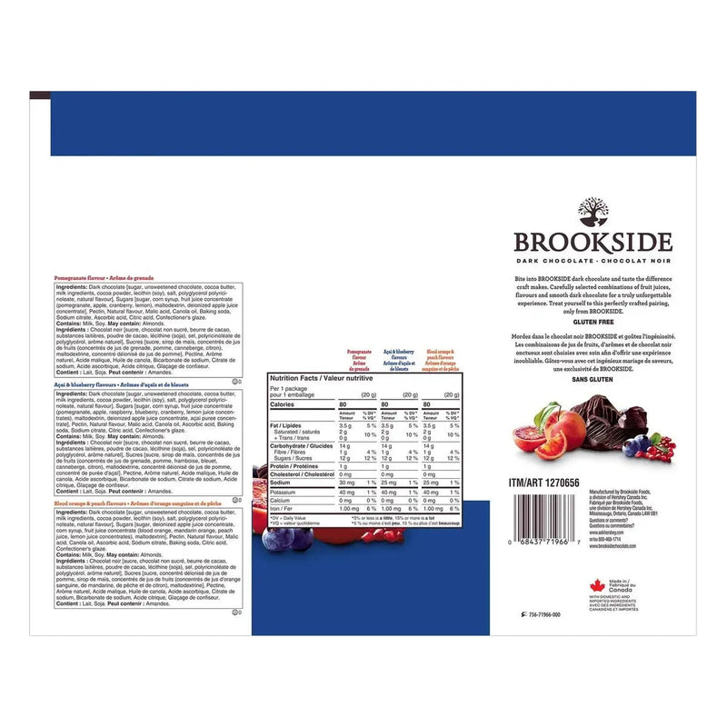 Brookside Dark Chocolate, Assorted Flavours - 40 x 20g - Miller & Bean Coffee Company