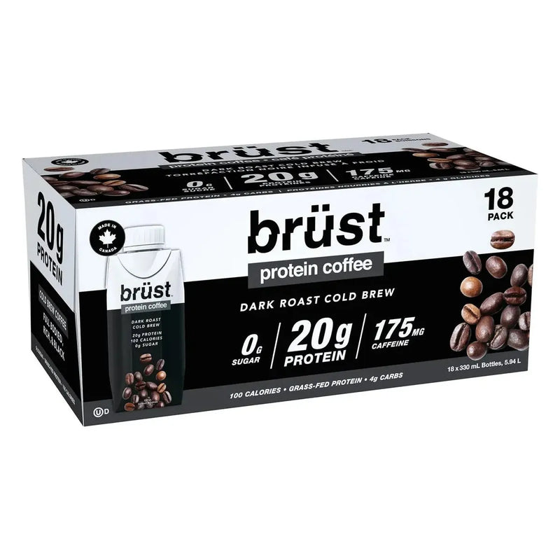 Brüst Protein Cold Brew Coffee - Dark Roast - 18x330ml - Miller & Bean Coffee Company