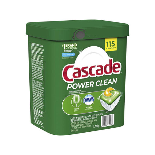 Cascade Power Clean - ActionPacs Dishwasher - Large Bucket of 115 Tabs - Miller & Bean Coffee Company