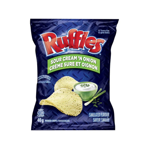 Chips - Ruffles - Sour Cream & Onion - 48 x 40g - Miller & Bean Coffee Company