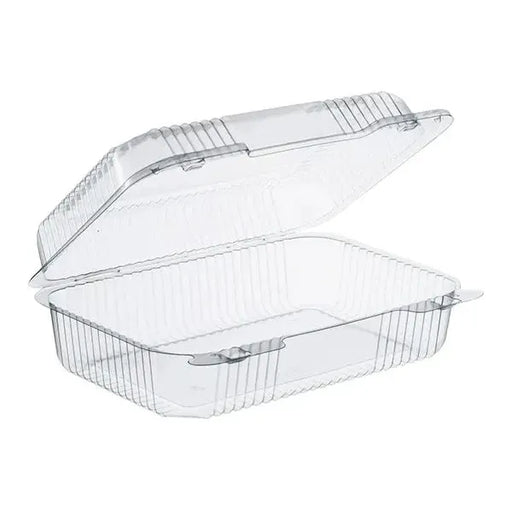 Clear high dome hinged container - 9" x 7" - Pack of 250 - Miller & Bean Coffee Company