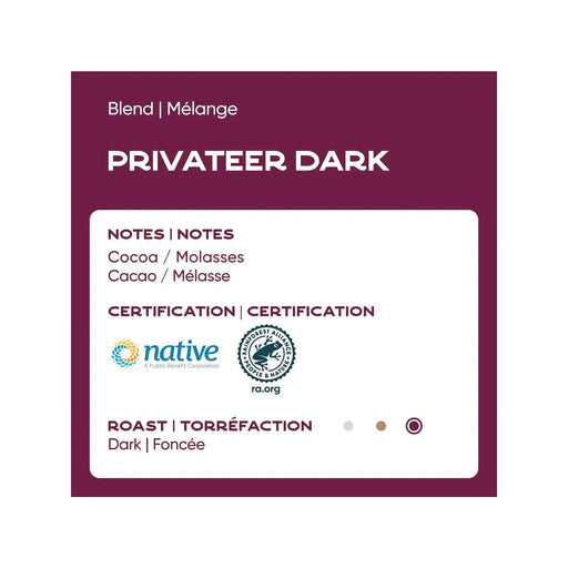 Coffee - Ground - Privateer Dark - Case Of 24 X 2.5oz - Miller & Bean Coffee Company