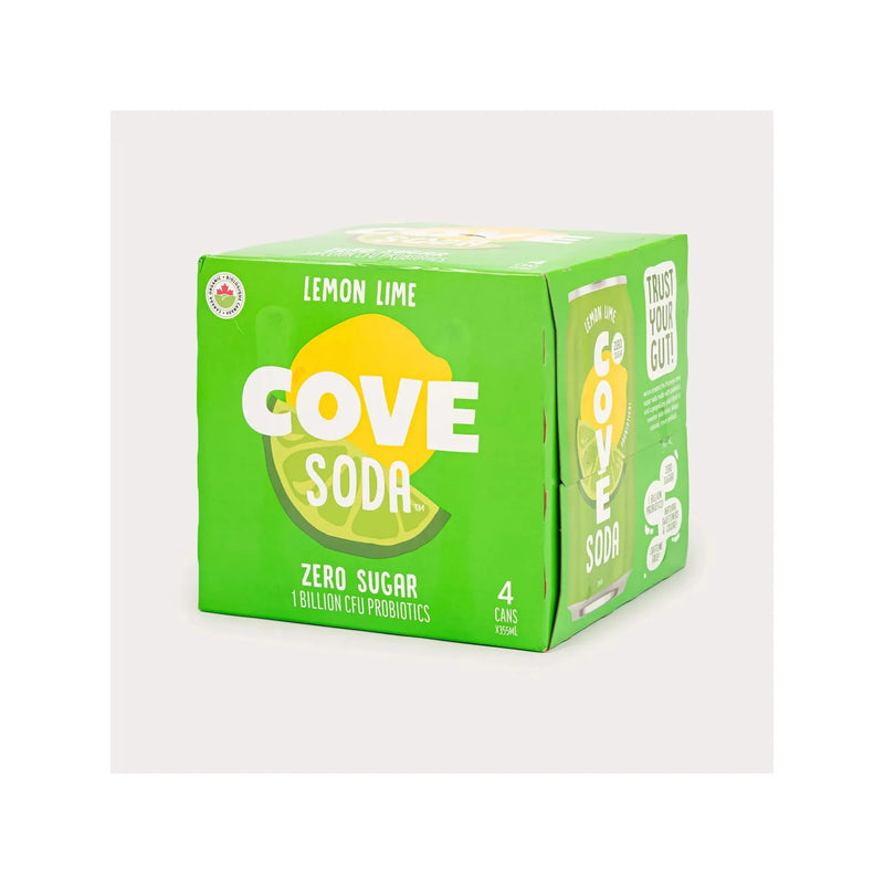 Cove Soda Probiotic - Lemon Lime - 4 x 355ml - Miller & Bean Coffee Company