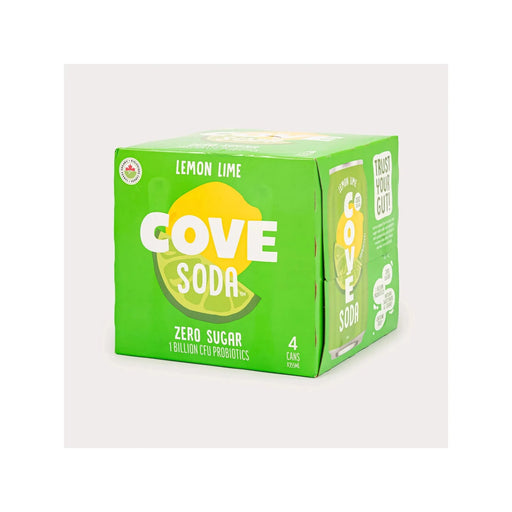 Cove Soda Probiotic - Lemon Lime - 4 x 355ml - Miller & Bean Coffee Company