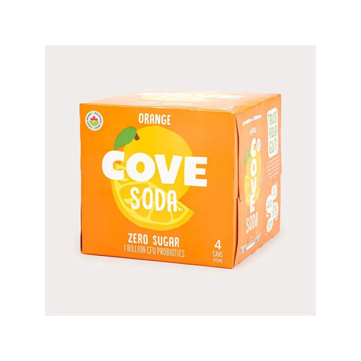 Cove Soda Probiotic - Orange - 4 x 355ml - Miller & Bean Coffee Company