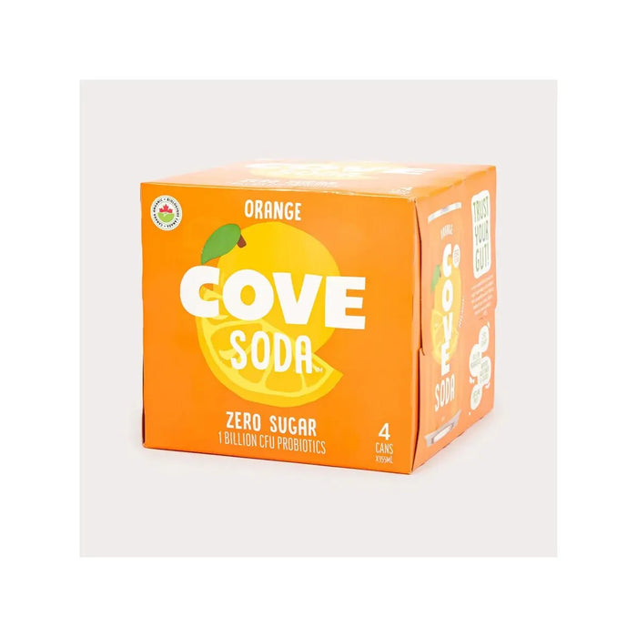 Cove Soda Probiotic - Orange - 4 x 355ml - Miller & Bean Coffee Company
