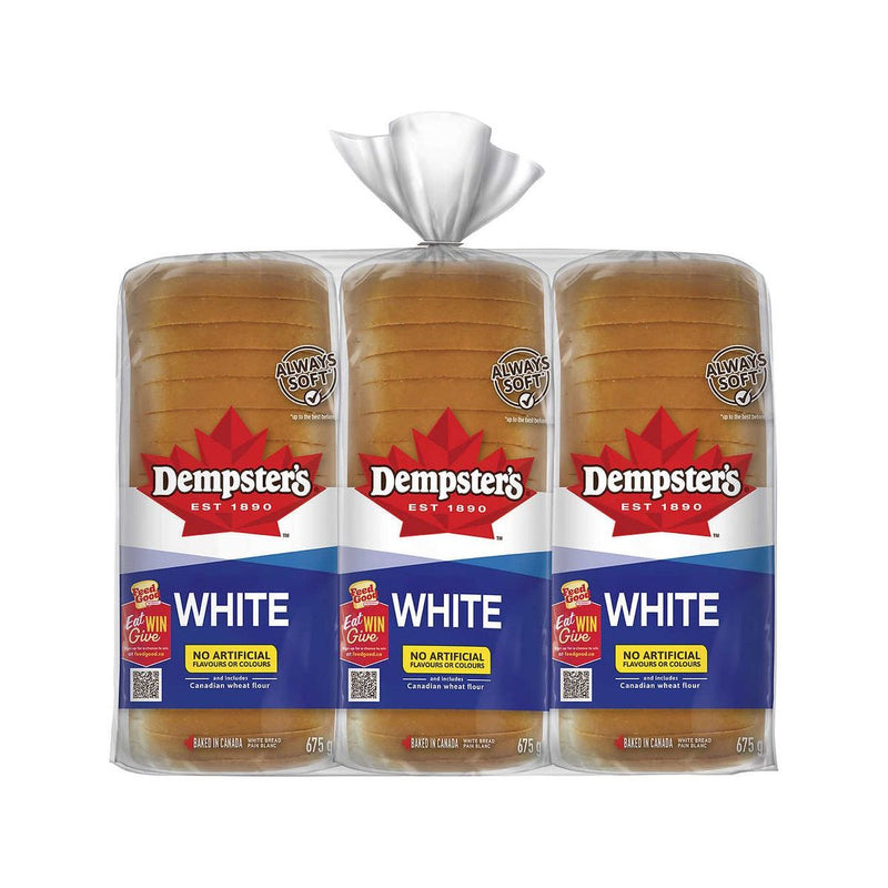 Dempster's White Bread - 3 x 675g Loaf - Miller & Bean Coffee Company