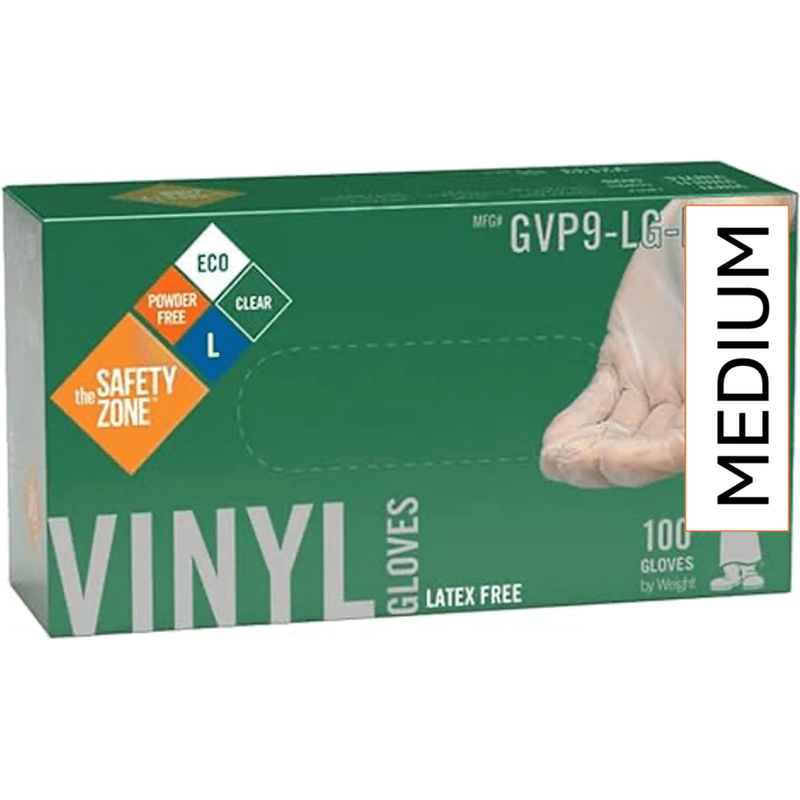 Disposable Vinyl Gloves - Powder free, latex - free - Box of 100 - Choose Size - Miller & Bean Coffee Company