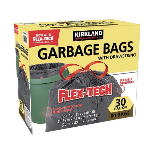 Drawstring Garbage Bags - 113L / 30gal - 90 Bags - Miller & Bean Coffee Company