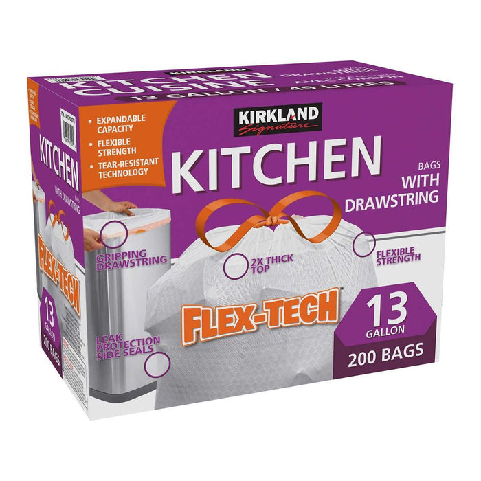 Drawstring Kitchen Bags - 49.2L / 13gal - 200 Bags - Miller & Bean Coffee Company