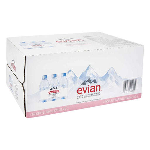 Evian Natural Spring Water - 24 × 330ml - Miller & Bean Coffee Company