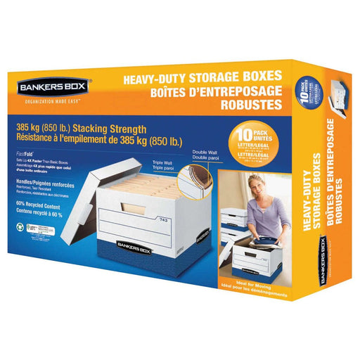 Fellowes Bankers Box - Heavy - duty - Letter/Legal Records Storage Boxes - 10 Pack - Miller & Bean Coffee Company
