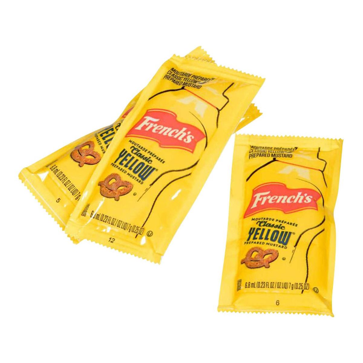French’s Single-serve Mustard Packets - 500 x 6.8ml - Miller & Bean ...