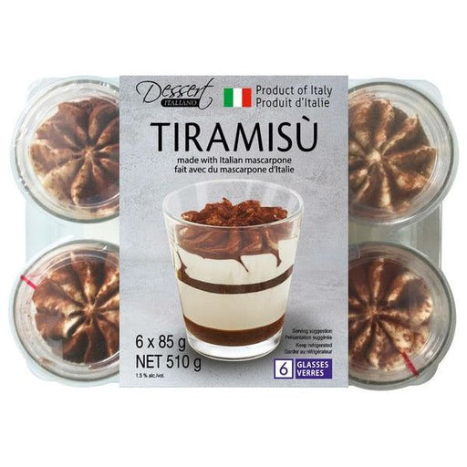 Fresh Italian Tiramisu - 6 x 85g Glasses - Miller & Bean Coffee Company