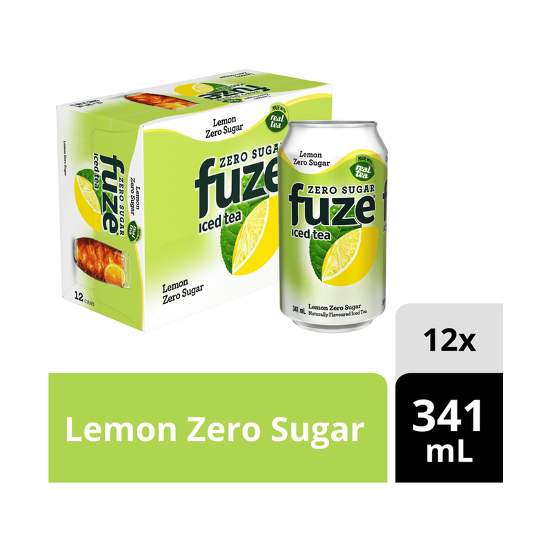 Fuze - Iced Tea Lemon Zero - 12 x 341ml Can - Miller & Bean Coffee Company