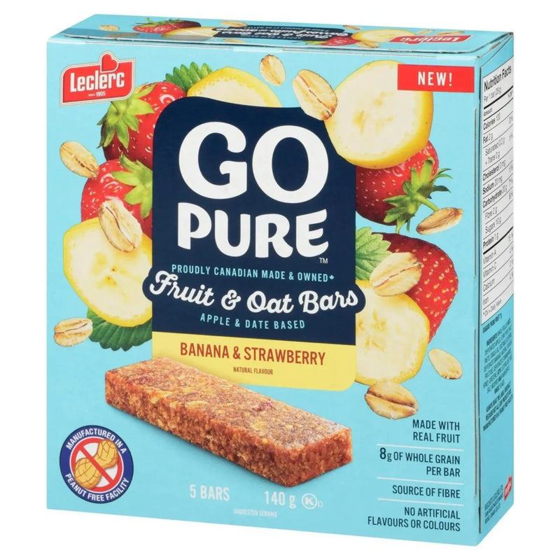 Go Pure - Banana & Strawberry Fruit & Oat Bars - 5 x 140g - Miller & Bean Coffee Company
