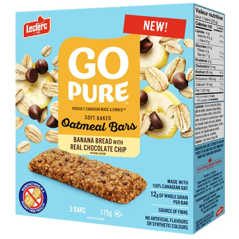 Go Pure - Soft Baked Banana Bread With Chocolate chips Bars - 5 x 175g - Miller & Bean Coffee Company