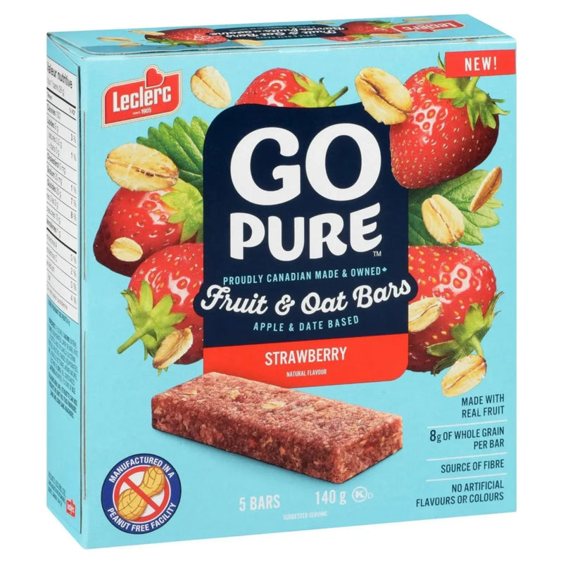 Go Pure - Strawberry Fruit & Oat Bars - 5 x 140g - Miller & Bean Coffee Company