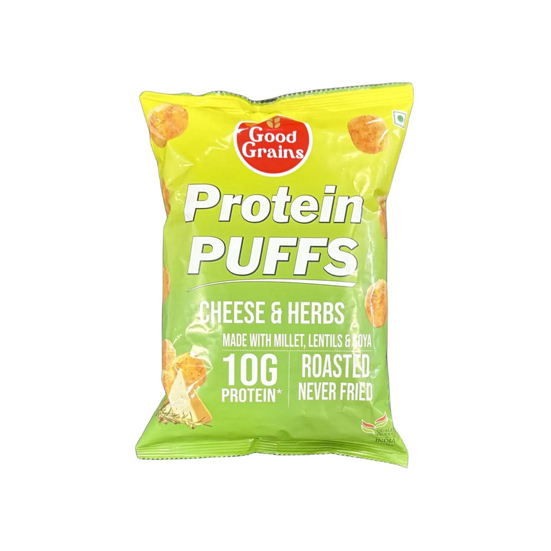 Good Grains - Cheese & Herbs - Protein Puffs - 12 x 60g - Miller & Bean Coffee Company