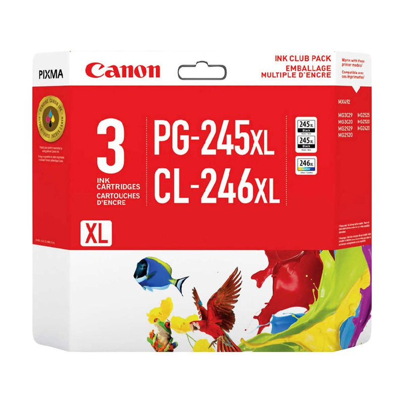 Ink Cartridge - Canon PG - 245XL Black and CL - 246XL Colour - Combo Pack of 3 - Miller & Bean Coffee Company