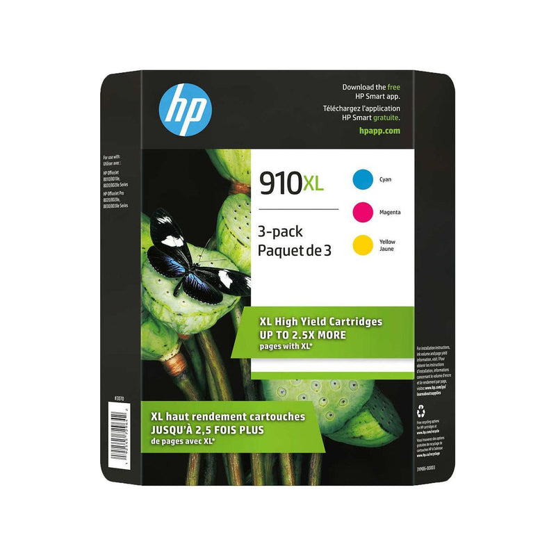 Ink Cartridge - HP 910XL - High Yield Cyan, Magenta and Yellow Original - Combo Pack of 3 - Miller & Bean Coffee Company