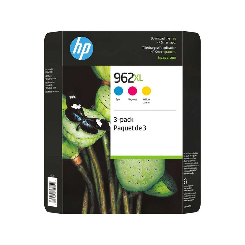 Ink Cartridge - HP 962XL - High Yield Cyan, Magenta and Yellow Original - Combo Pack of 3 - Miller & Bean Coffee Company