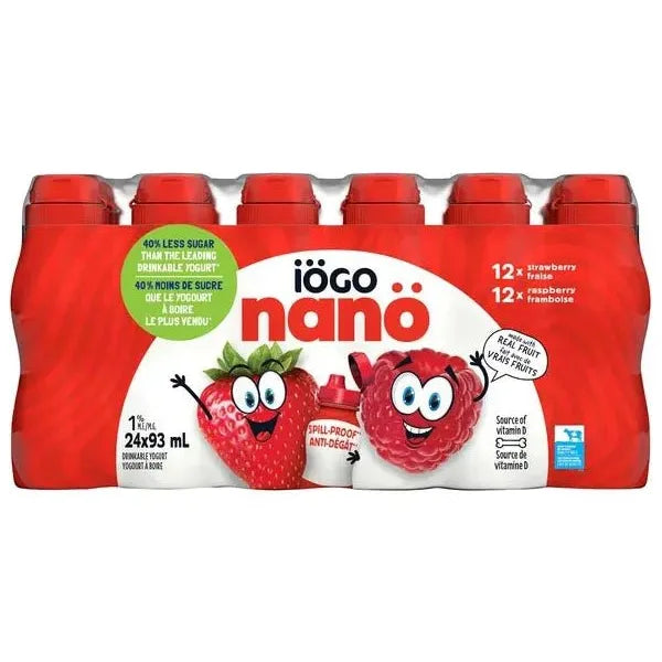 IOGO - 1.5% Nano Drinkable Yogurt - Variety Pack of 24 x 93ml - Miller & Bean Coffee Company