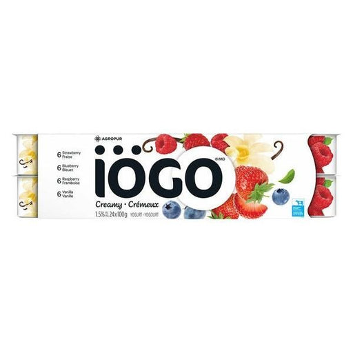IOGO Creamy 0% - Strawberry, Raspberry, Peach, Vanilla - Pack of 24 x 100g - Miller & Bean Coffee Company