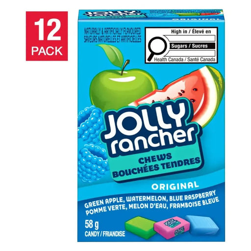 Jolly Rancher Chews Candy - Original - 12 packs × 58g - Miller & Bean Coffee Company