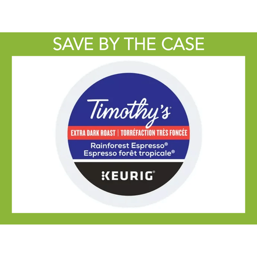 K - Cup - Timothy's - Coffee - Extra Dark - Rainforest Espresso - Miller & Bean Coffee Company