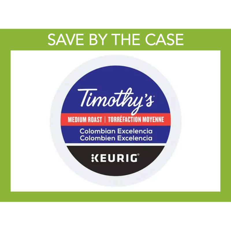 K - Cup - Timothy's - Coffee - Medium - Colombian Excelencia - Miller & Bean Coffee Company